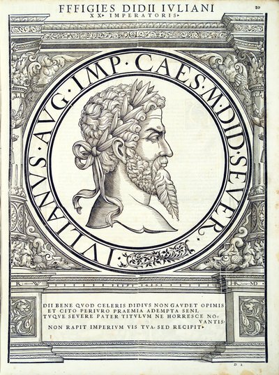 Didius Julianus, illustration de Imperatorum romanorum omnium orientalium et occidentalium verissimae imagines ex antiquis numismatis - Hans Rudolf Manuel Deutsch